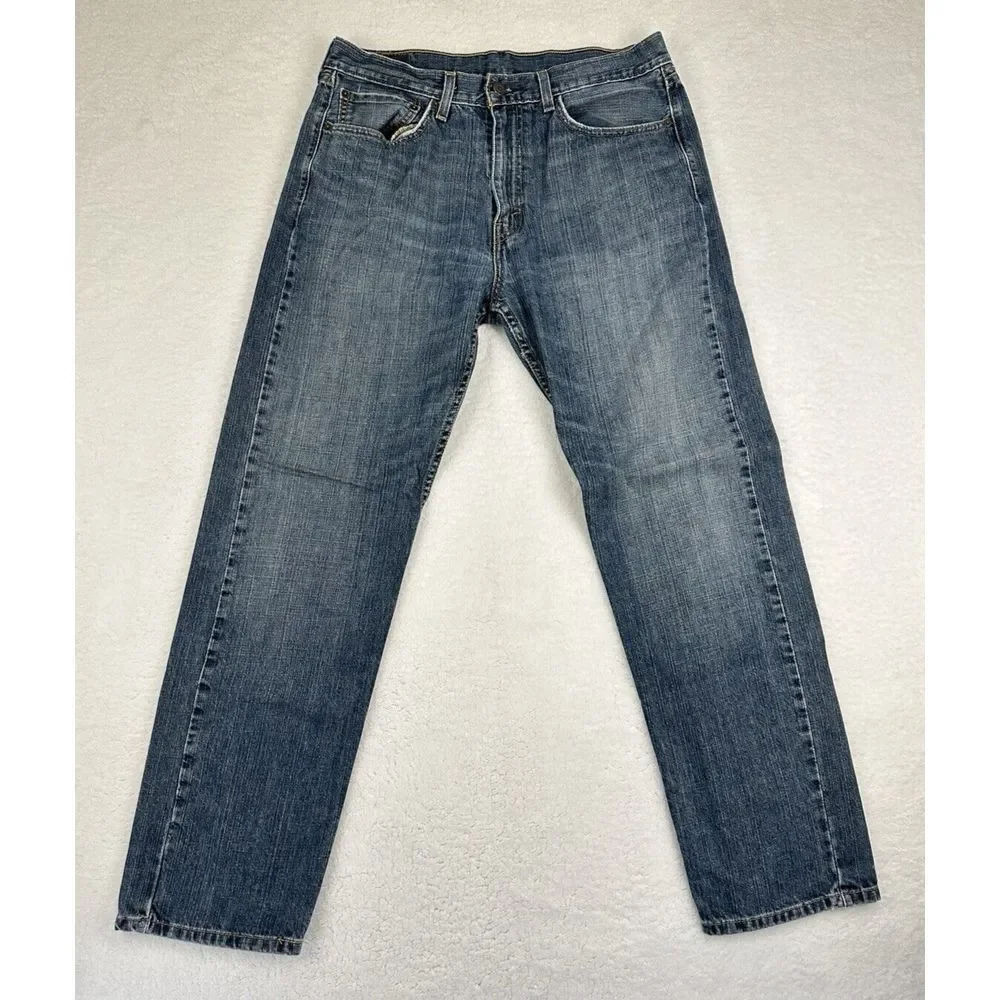 Levis 505 Jeans Men's 34x32 (Fits 35x31) Blue‎ Denim Regular Fit Straight Leg